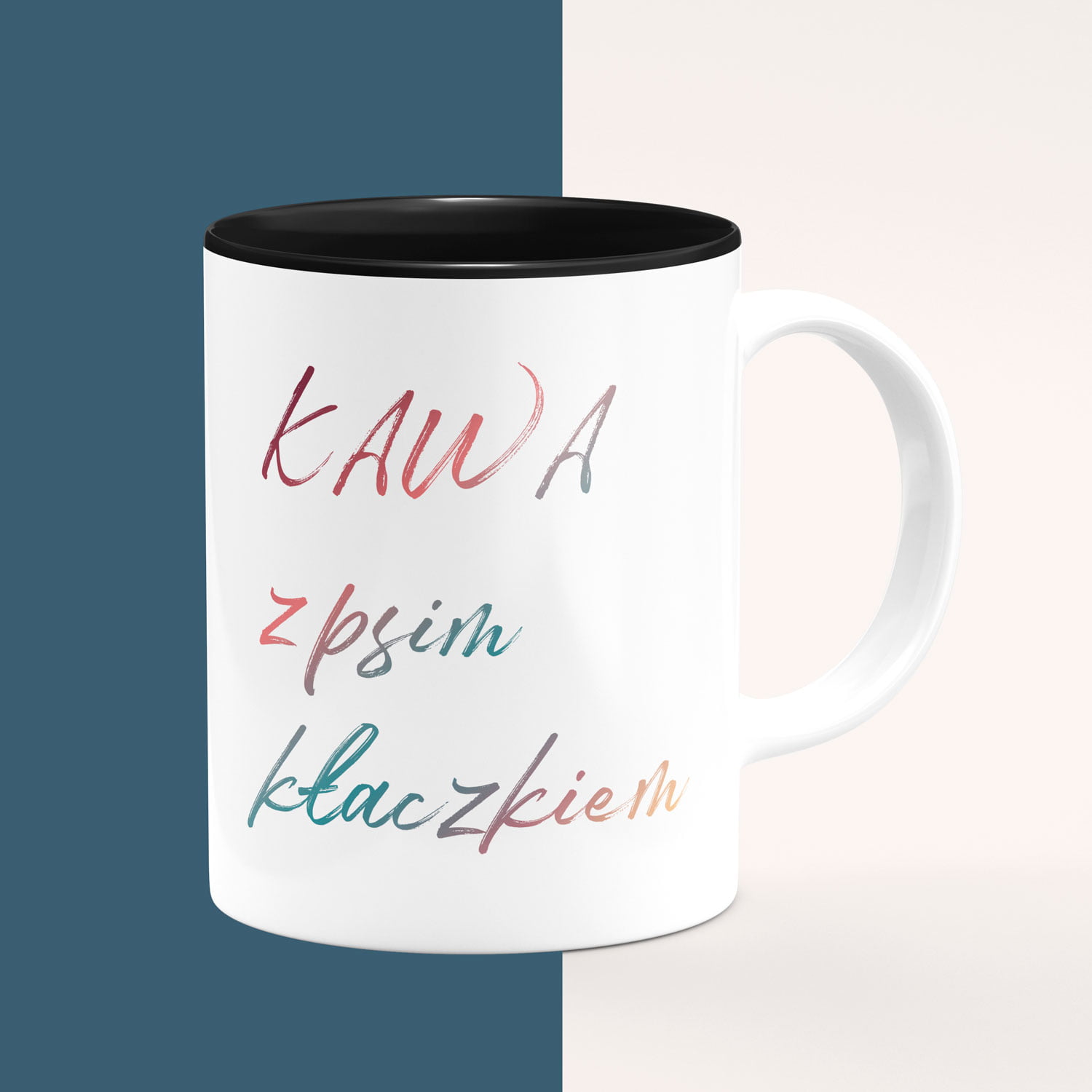 Kubek szpic miniaturowy pomeranian kawa z kłaczkiem - obrazek 2