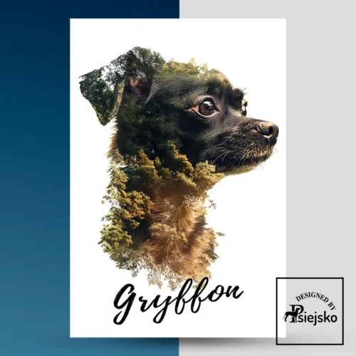 Tabliczka gryfonik las podwójna ekspozycja