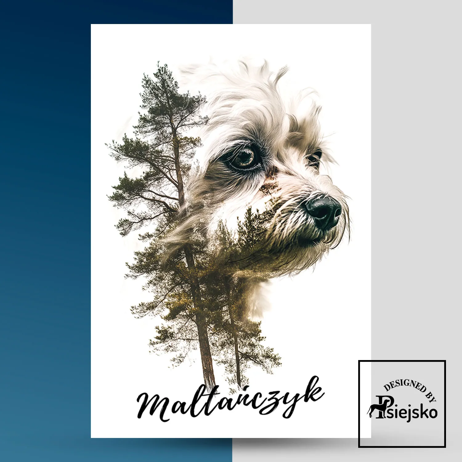 Tabliczka maltańczyk las podwójna ekspozycja